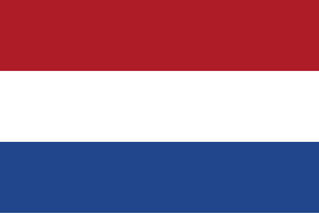 A horizontal tricolour flag with three equal bands—red on top, white in the middle, and blue on the bottom—symbolising...
